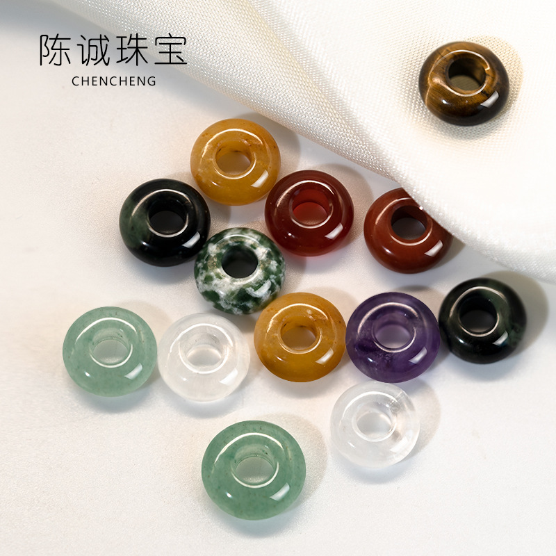 4X10Mm Natural Abacus Beads Large Hole Round Beads DIY Jewelry Accessories Natural Stone Crystal Agate Loose Beads Wholesale