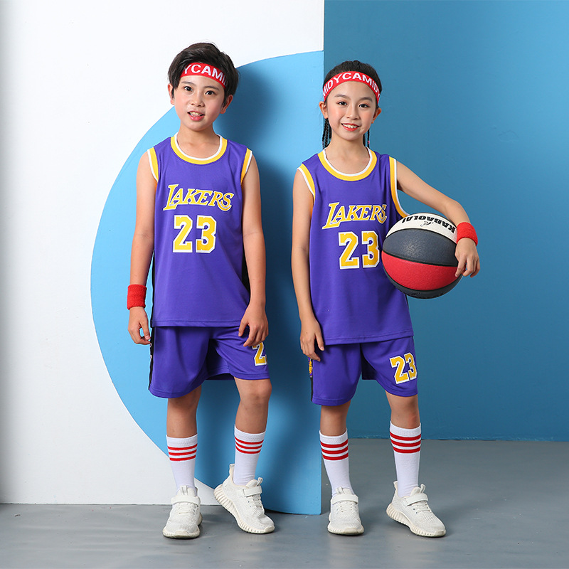 Children's Basketball Clothes Set Boys Kobe Jersey Short-sleeved Women's Summer Kindergarten Competition Training Sportswear