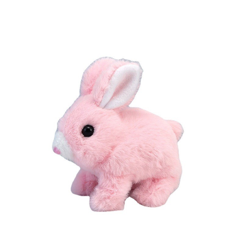 Children's Toy Electric Rabbit Can Move and Call, Shake Ears Plush Toy, Simulated Bunny Pet Toy Gift