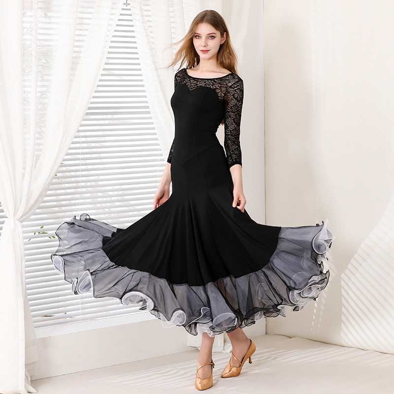 Платье для современного танца Mei Yu MY907, кружевное, платье для бальных танцев, платье для вальса, большое платье для свинга