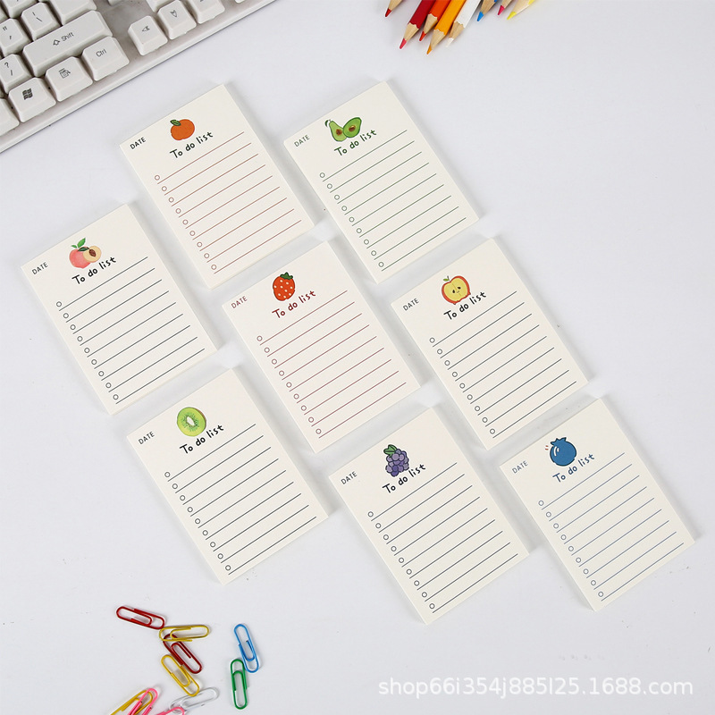 Spot cute fruit bear notepad wholesale Korean ins simple girl heart notebook message notepad