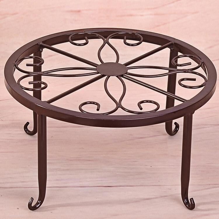 Factory European-style Flower Rack Floor Single-pot Bonsai Iron Flower Rack Indoor Balcony Flower Rack Iron Desktop Flower Pot Rack