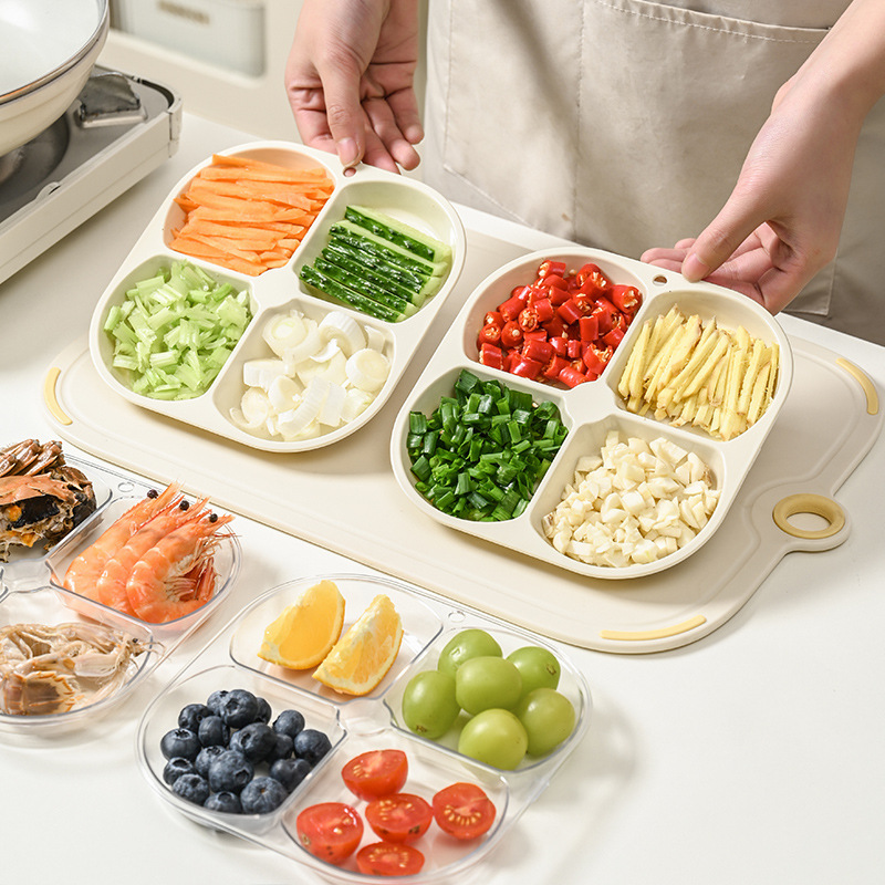 Креативная четырехсекционная тарелка для приправ, основа для фондю, посуда для домашней кухни