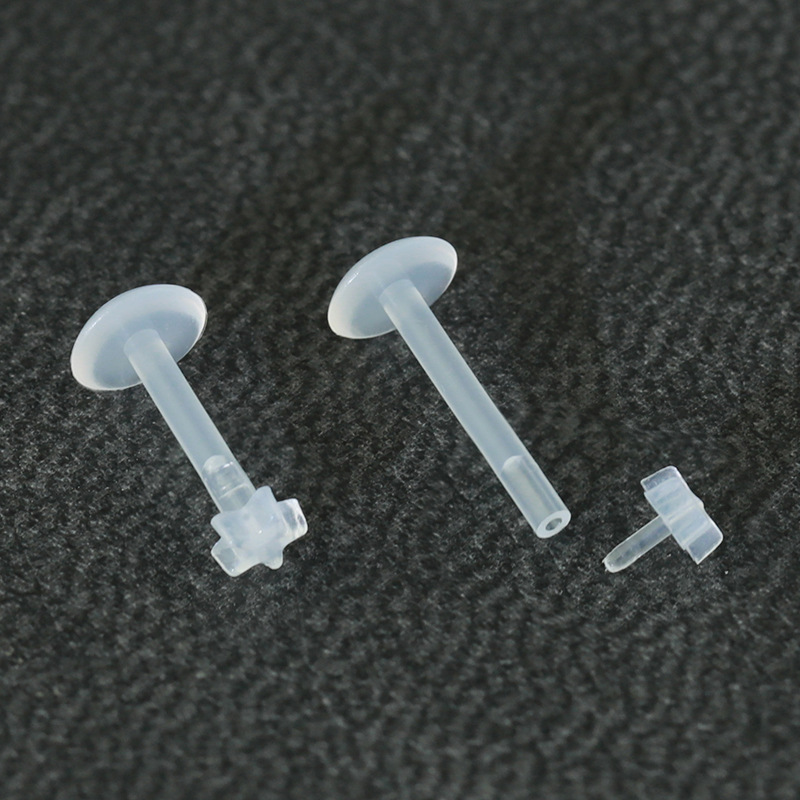 New transparent comfortable lip nail jewelry prevent hole sealing pp lip ring flesh color resin nose nail navel nail tongue nail wholesale