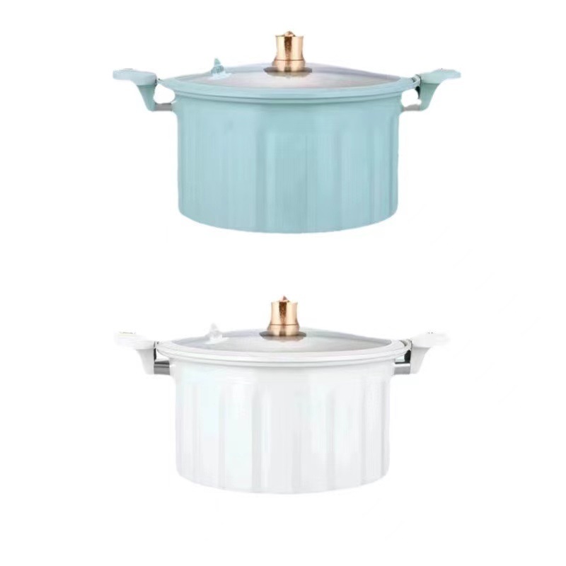New micro-pressure Roman pot enamel universal non-stick pan double-ear soup stew multi-functional soup pot gift pot