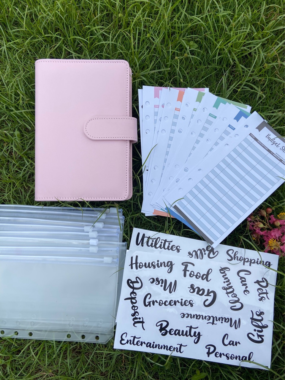 Spot Cross-Border A6 Macaron Notebook Binder Zipper Bag Cash Budget