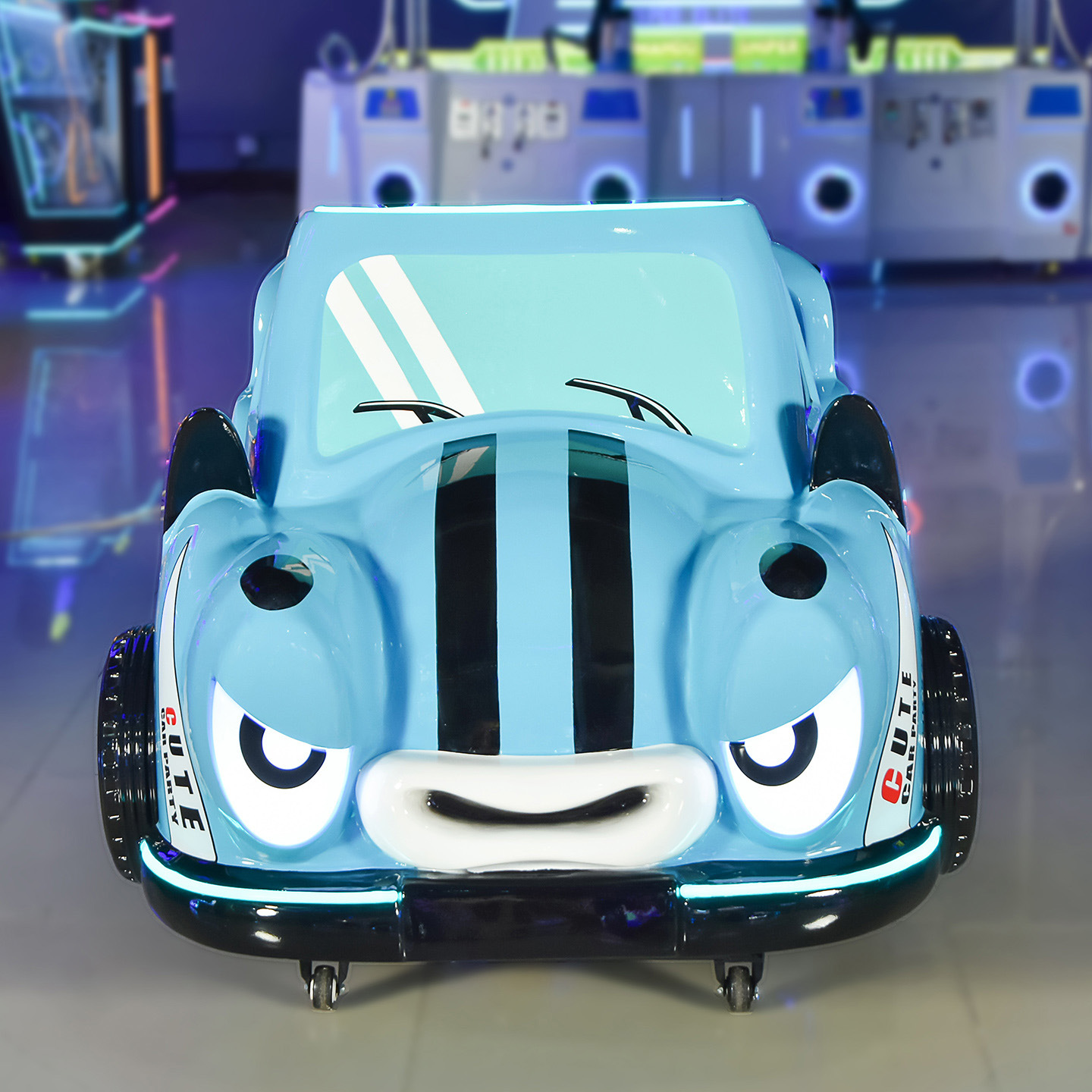 Fiberglass Coin-Operated Electric Racing Car Ricky Rocking Car Customized Commercial Children's Swing Machine Game Console Manufacturer