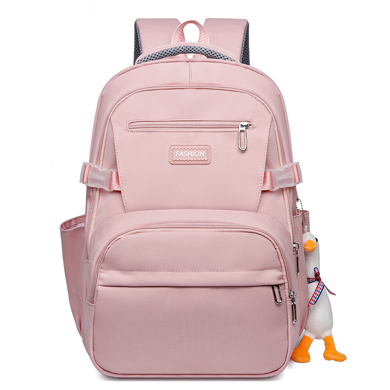 New Style Backpack Korean Version Large Capacity Weight-Reducing Backpack Solid Color Versatile Unisex Student School Bag Casual Travel Backpack