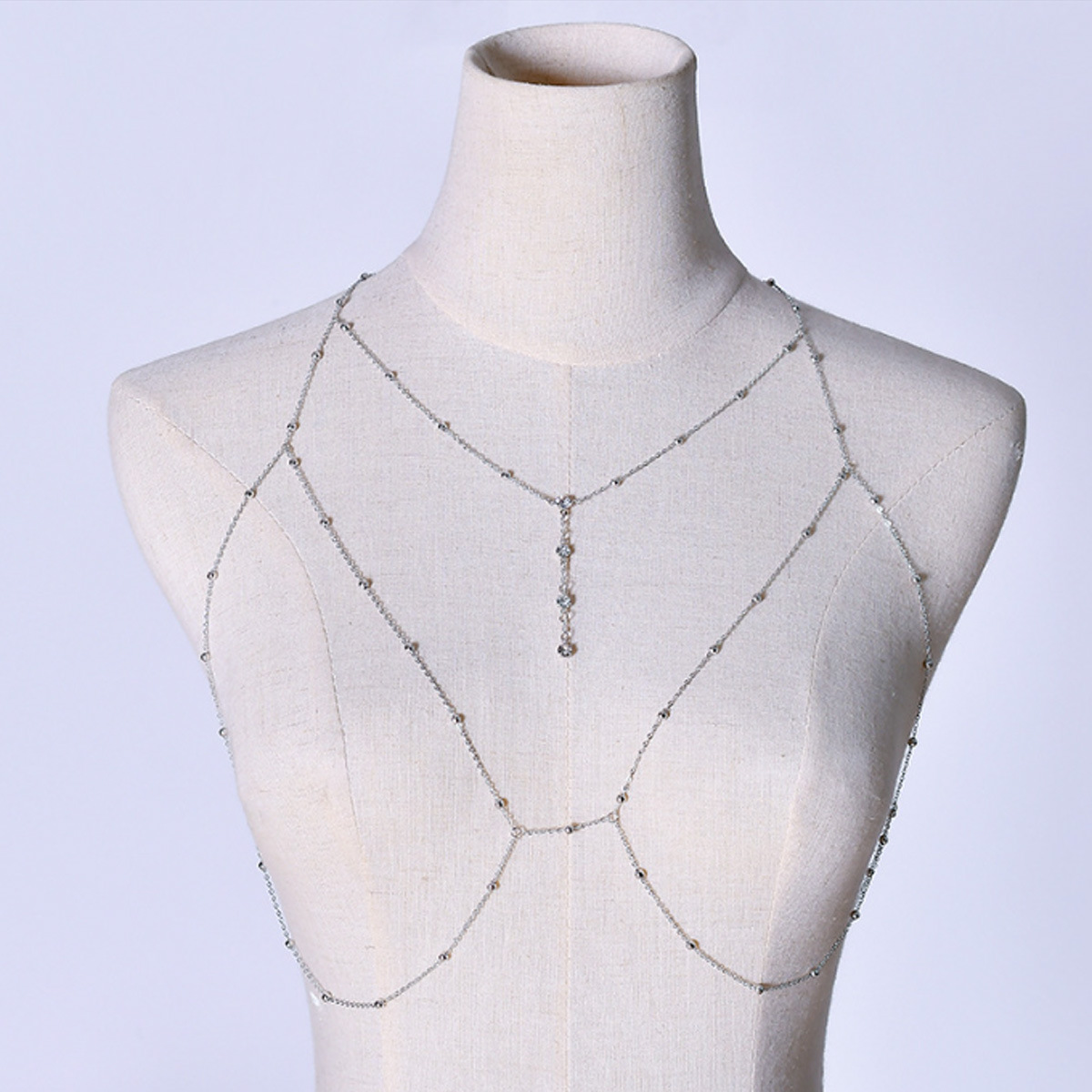 Европейская и американская кросс-бордерная сексуальная цепочка для тела, полная цепочка для бикини, цепочка для пляжа, многоуровневая бахрома, цепочка с медными бусинами