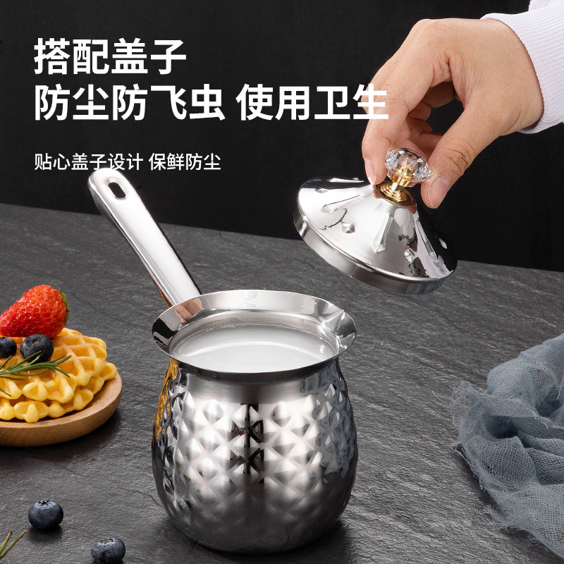 Stainless steel coffee appliance pointed mouth pull flower cup milk bubble Cup Milk Cup pull flower jar wax Cup melting wax Cup