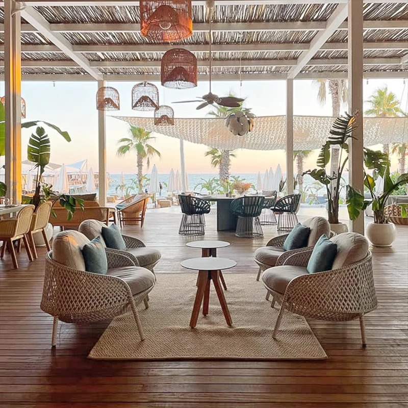 Outdoor Sofa Courtyard Leisure Rattan Chair Simple Waterproof Villa Garden Sun Room Outdoor Balcony Rattan Table and Chair Combination