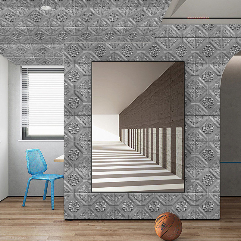 Cross-Border Aliexpress Amazon Temu Dropshipping 35cm Self-Adhesive 3D Wallpape Bedroom Ceiling Decoration