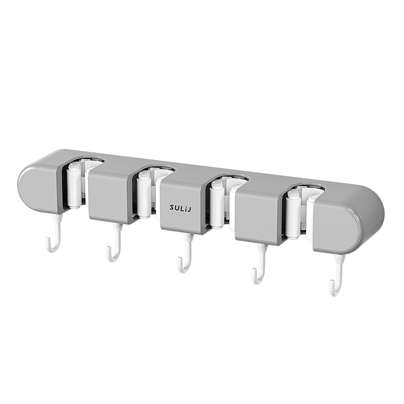 Wall-mounted mop clip rack punch-free hook balcony bathroom bathroom buckle fixed broom storage rack