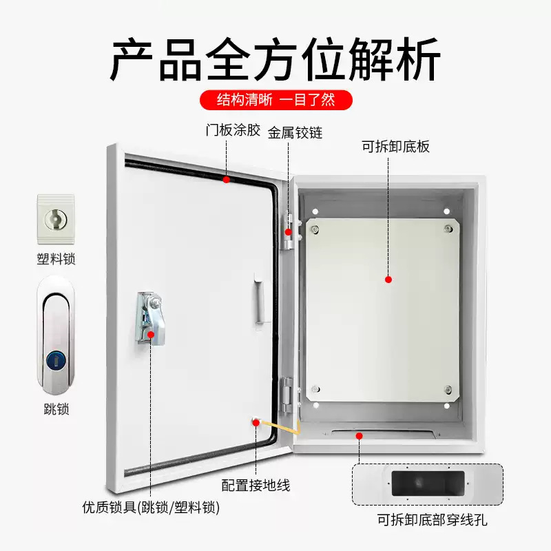 Indoor Jxf Vertical and Horizontal Distribution Box 1.0 Thick Household Engineering Control Box Wiring Box Surface-Mounted Wall-Mounted Electrical Control Box