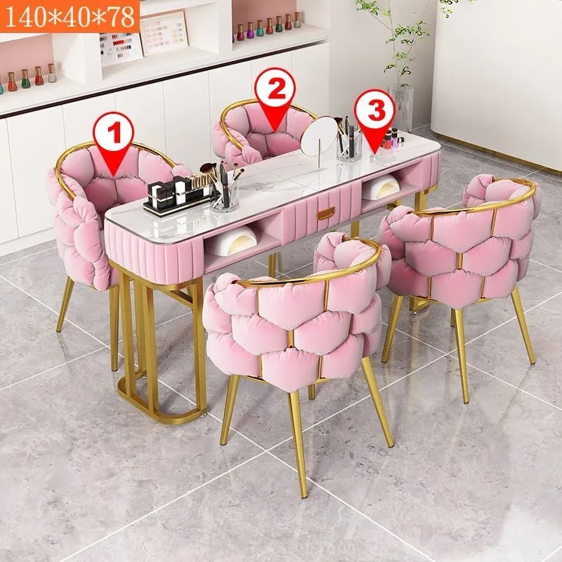 Новый стильный экономичный одинарный и двойной роскошный многофункциональный модный маникюрный стол в кремовом стиле