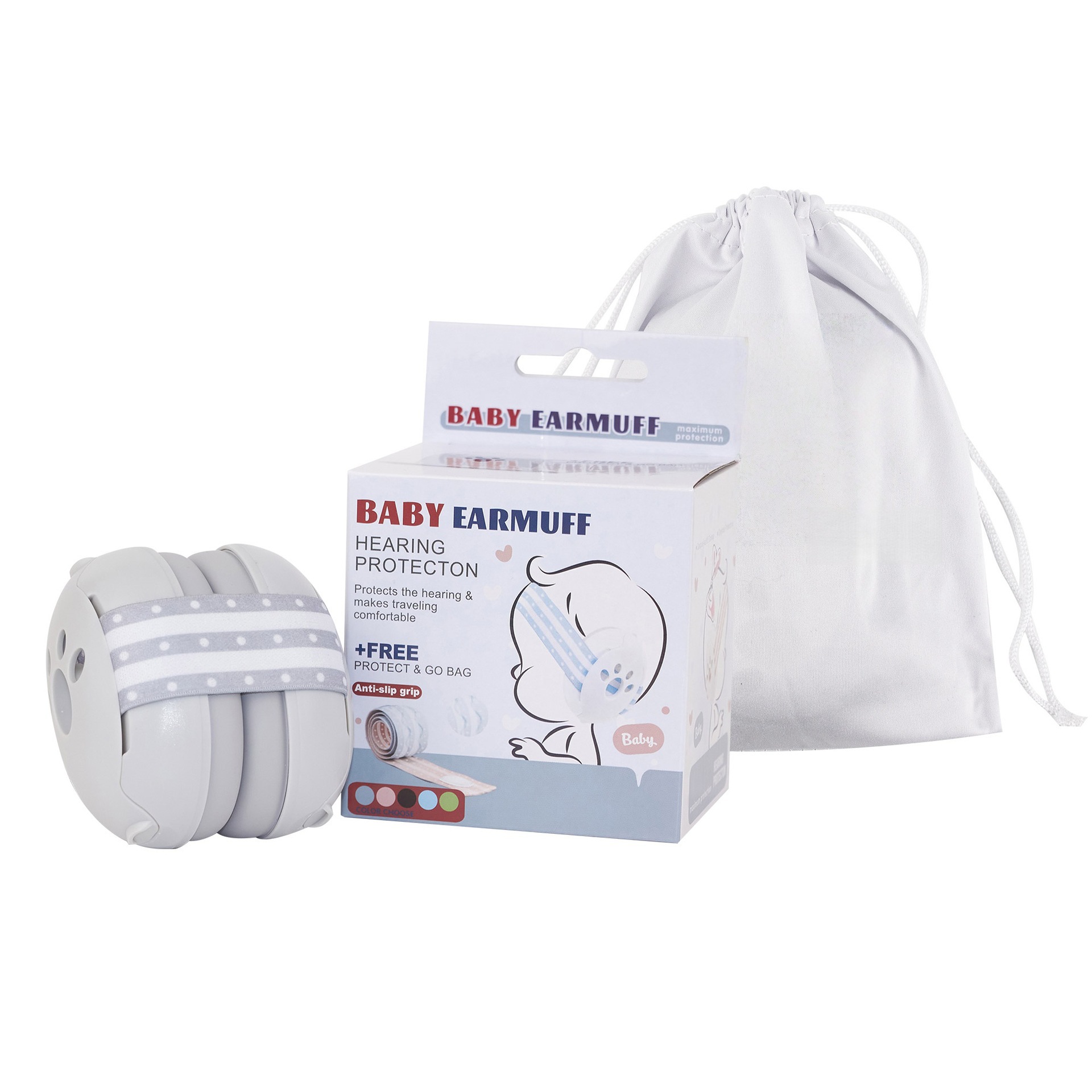 Amazon Factory Supplies Sleep Soundproof Baby Earmuffs Anti-Noise Children's Protective Earmuffs Headband Style