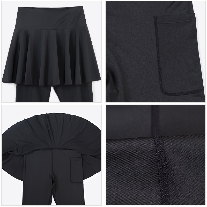 Silk Pattern Cross-Border Pleated Yoga Skirt Pants for Women, Autumn and Winter Anti-Exposure Sports Skirt, High-Waisted Butt-Lifting Fitness Tennis Skirt