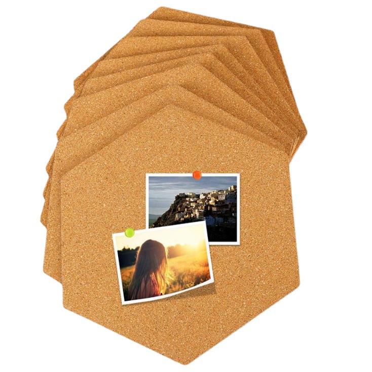 Hexagonal cork board message board photo wall adhesive self-adhesive background wall poster cork wall sticker