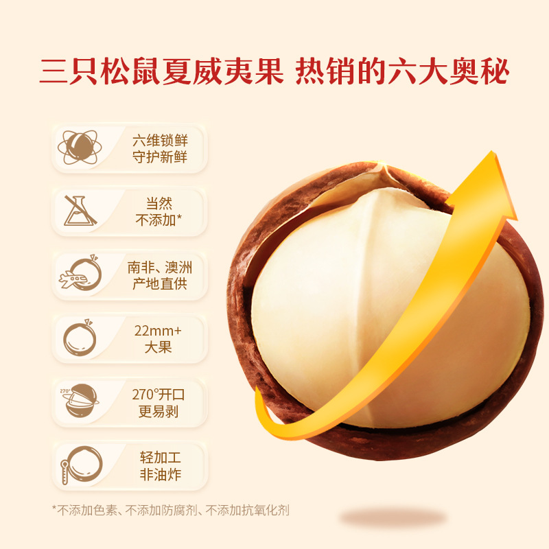 [Three Squirrels_500g Hawaiian Fruit] Nut Snacks Daily Nut Health Extra Large Dried Fruit