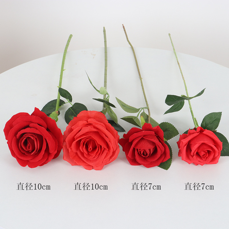 Simulation flannel rose pearl rose home hotel wedding valentine's day rose wall decoration silk flower fake flower