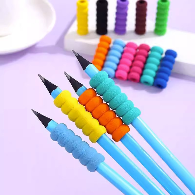 Comfortable Sponge Student's Pencil Grip Set for Kindergarten Baby's Learning Posture Soft Glue Pencil Set Correcting Pen Holding Posture