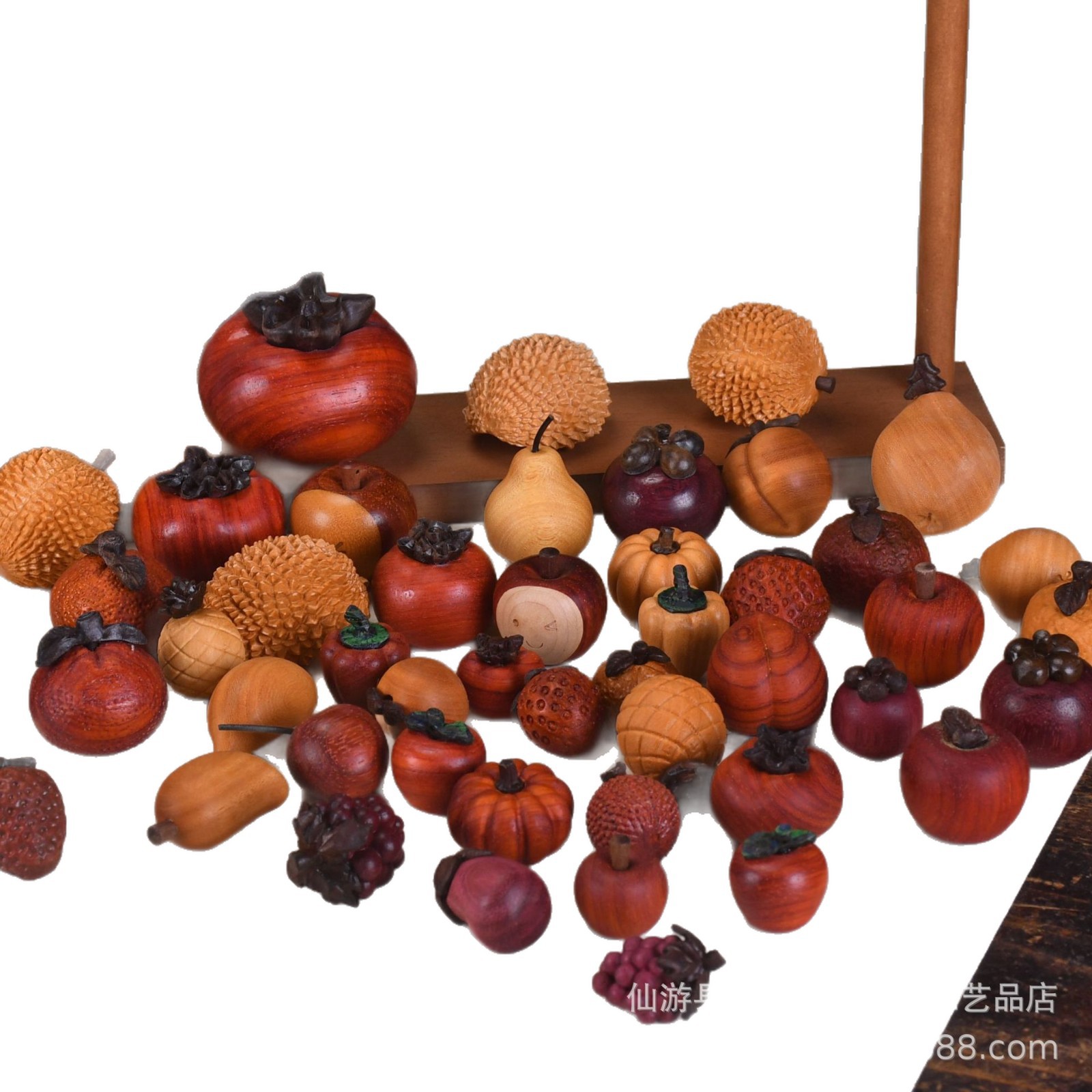 Large Collection of Wood Carving Fruits, Apples, Mangosteen, Persimmons, Pears, Pumpkins, Eggplants, DIY Accessories, Pendants, Kidsren's Gifts Wholesale
