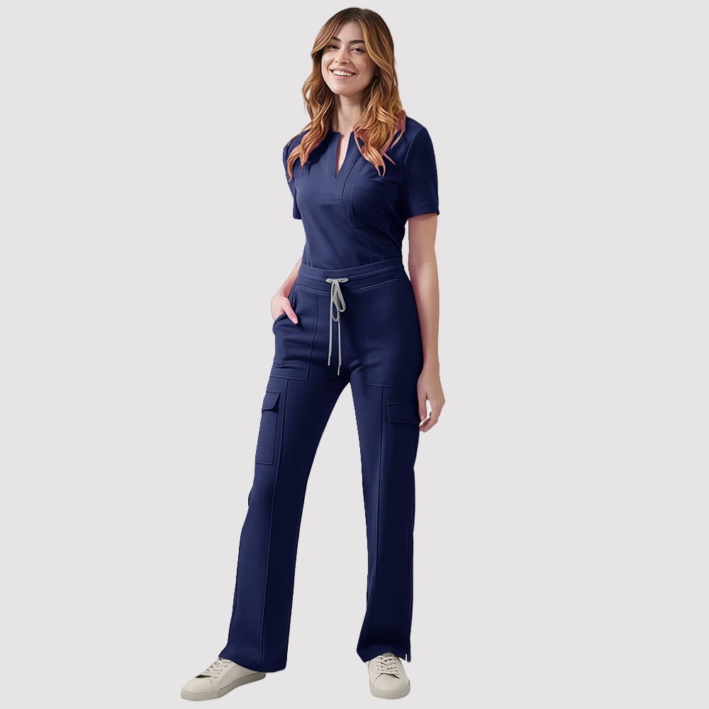 Aliexpress Hospital Nurse Scrub Set Women's V-Neck Casual Top and Pants Set Workwear Scrub Set