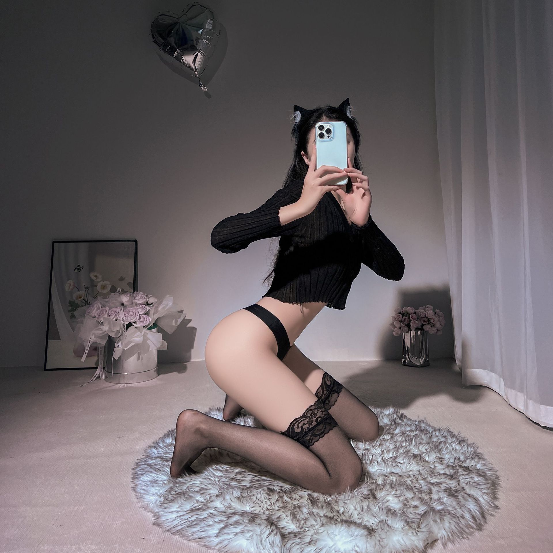 Long tube sexy stockings women's knee-high thigh socks lace stockings sexy black stockings anti-hook socks