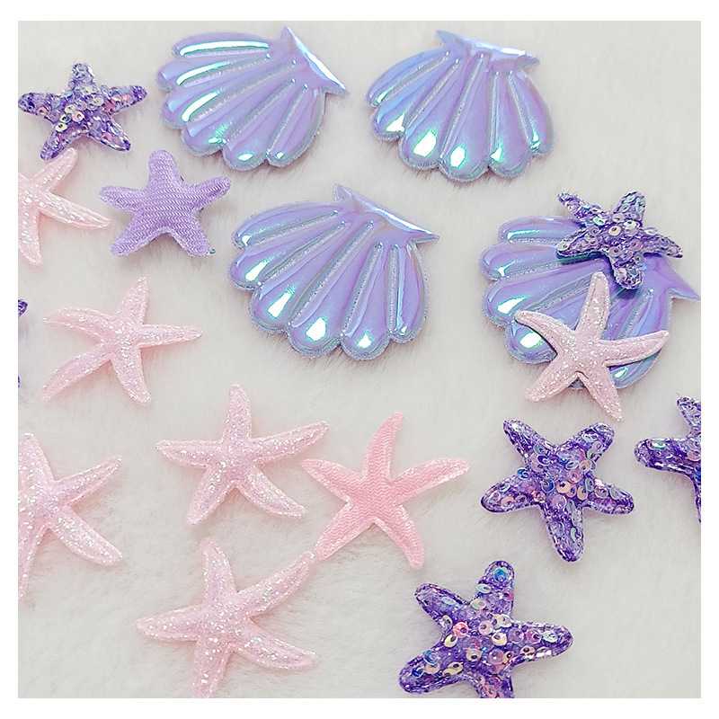 Ocean Series Bright Leather Scallop Fan-Shaped Clothing Accessories DIY Creative Production Accessories Material Package Jewelry Jewelry