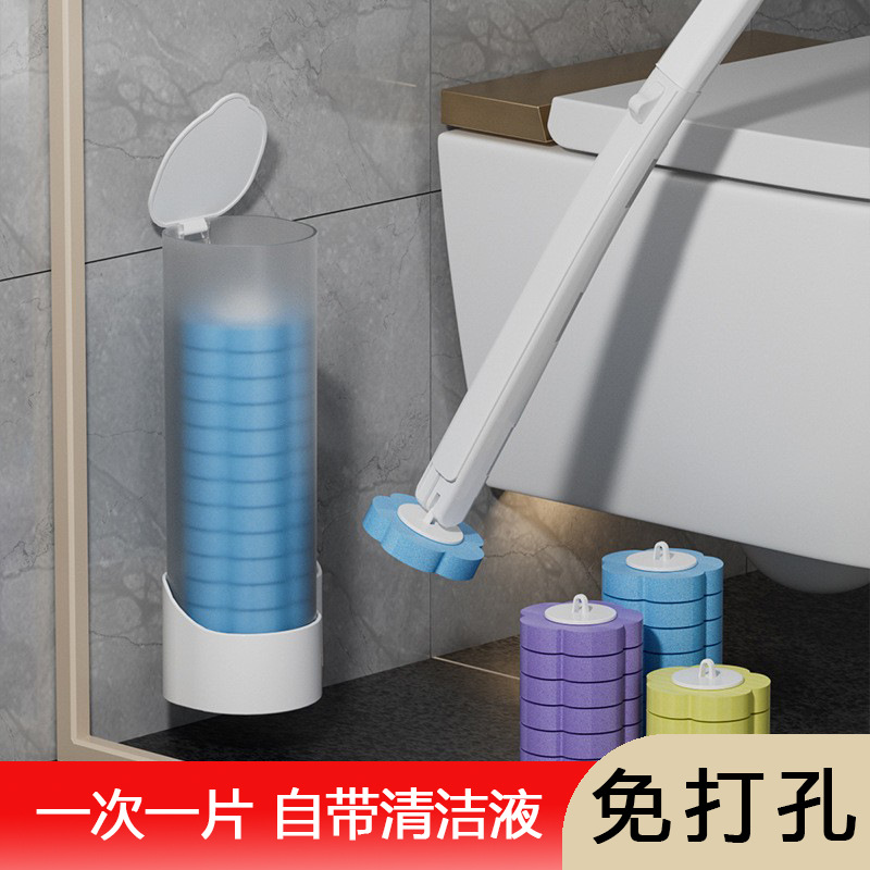 Одноразовая туалетная щетка для дома, настенная, с заменяемой головкой, без мертвых углов