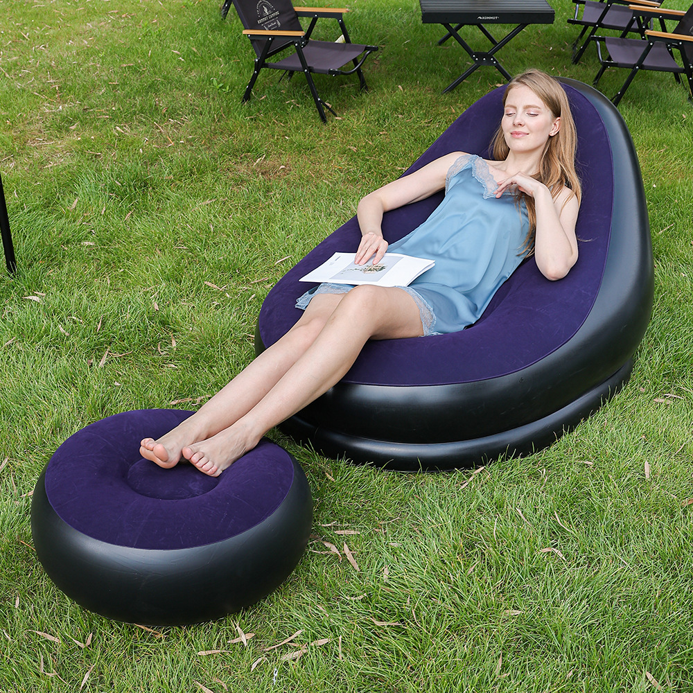 Factory Direct Sales Inflatable Flocking Footrest Sofa Backrest Sofa Pvc Flocking Sofa Inflatable Flocking Backrest Chair