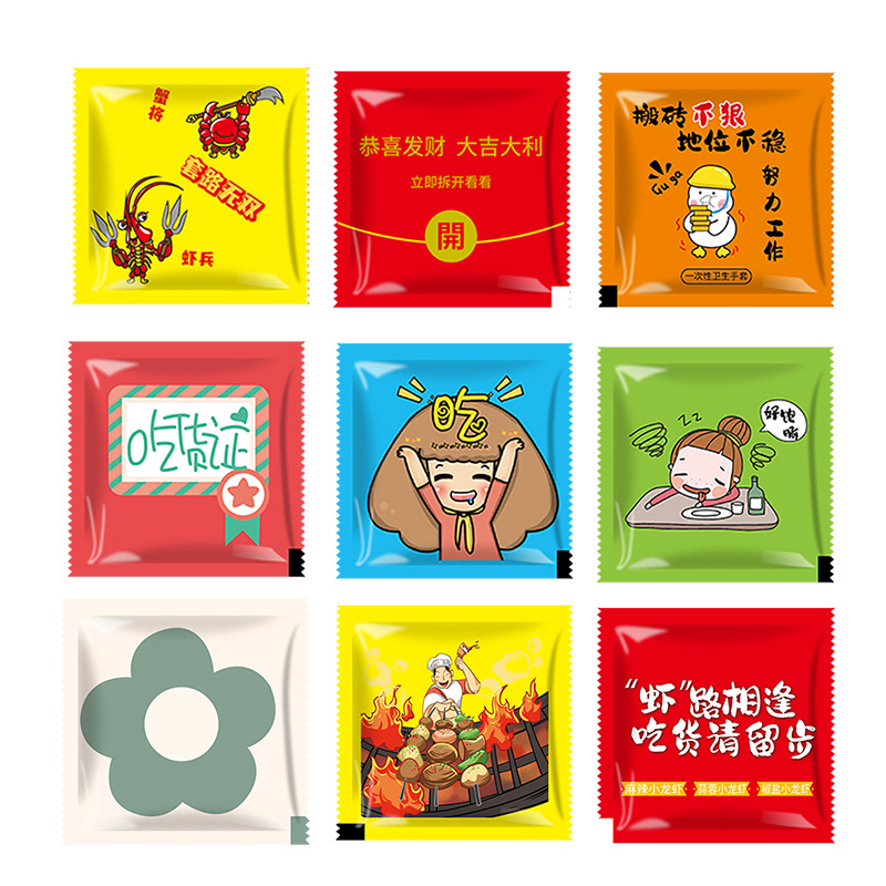 Disposable gloves individually packaged thickened catering commercial food takeaway crayfish transparent plastic gloves wholesale