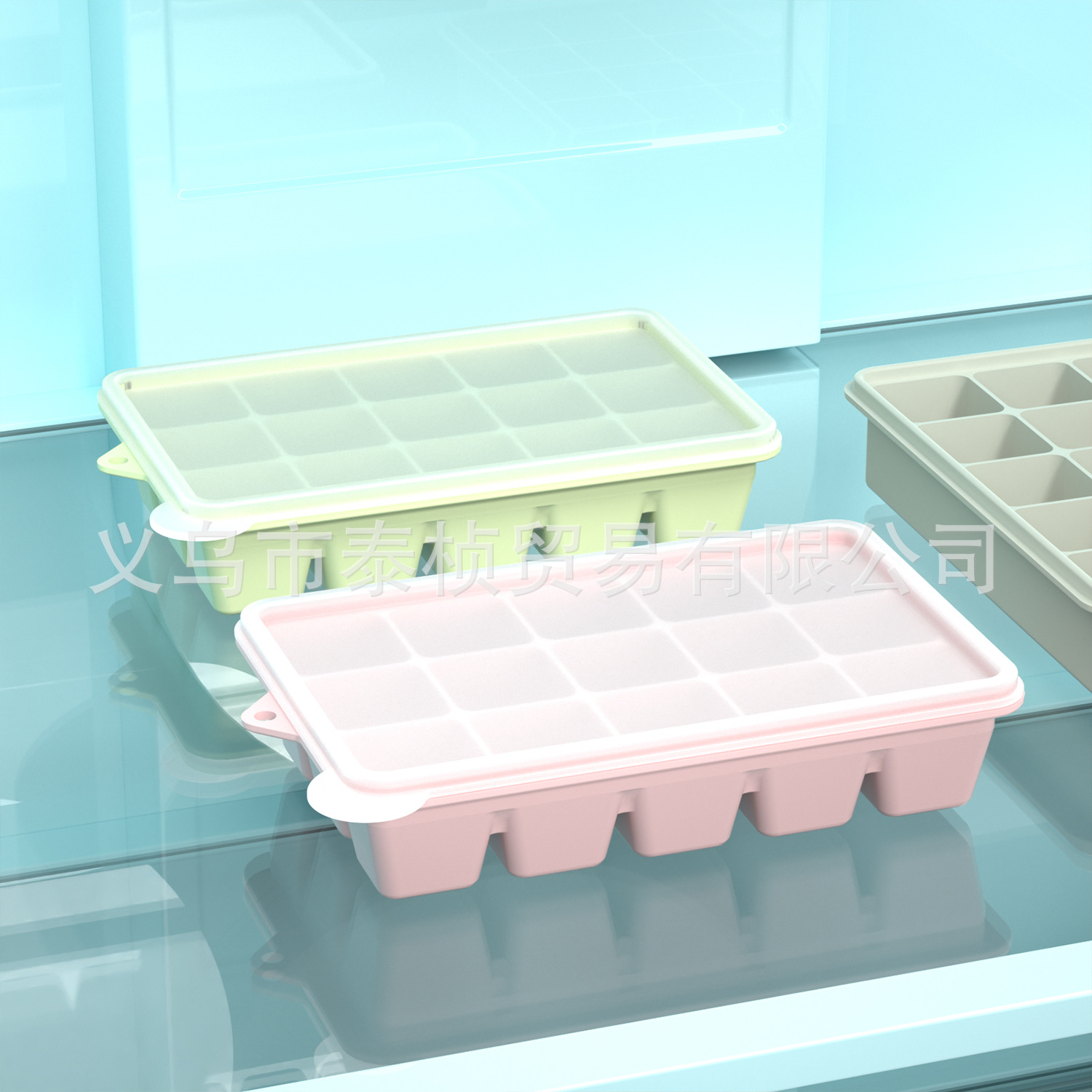 Cross-Border Large Silicone Ice Tray Food-Grade Ice Cube Mold Easy to Demould Quick-Frozen Ice Ball Mold Household Ice Making Mold