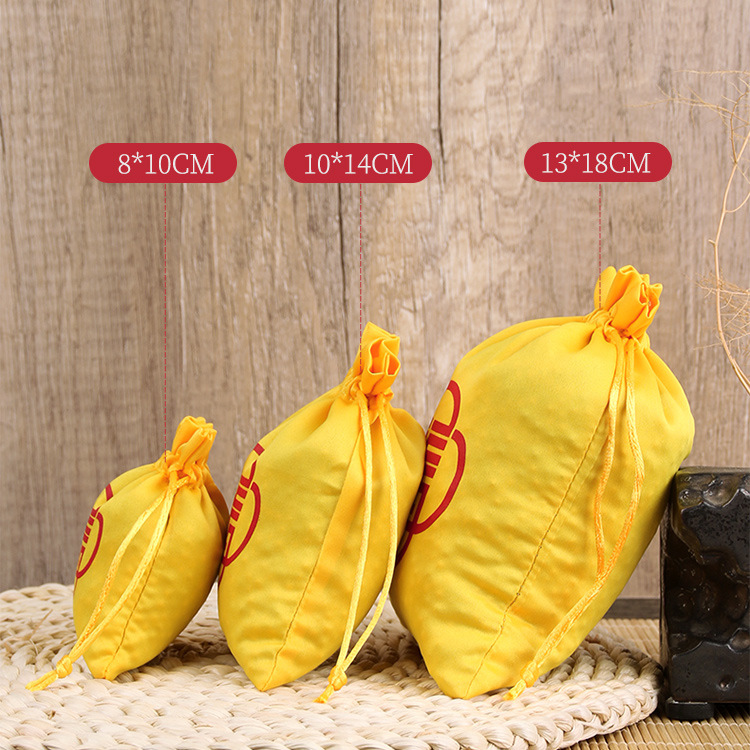 New Year Lucky Bag Red Drawstring Pouch Peace Blessing Red Small Cloth Bag Drawstring Jewelry Bag Wholesale