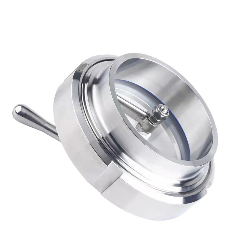 304 Stainless Steel Sanitary Welded Union Sight Glass with Brush Wiper Glass Observation Sight Glass Threaded Union Window