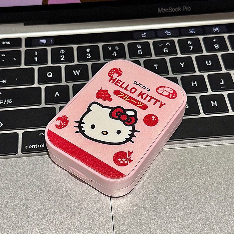 Hellokitty Contact Lens Box Ins Cute Girly Heart Contact Lens Companion Box Storage Portable Double Box