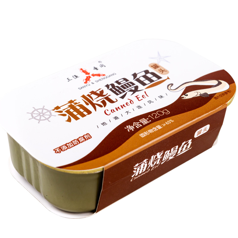 Wholesale braised eel canned instant seafood canned 120g seafood food TV instant eel canned