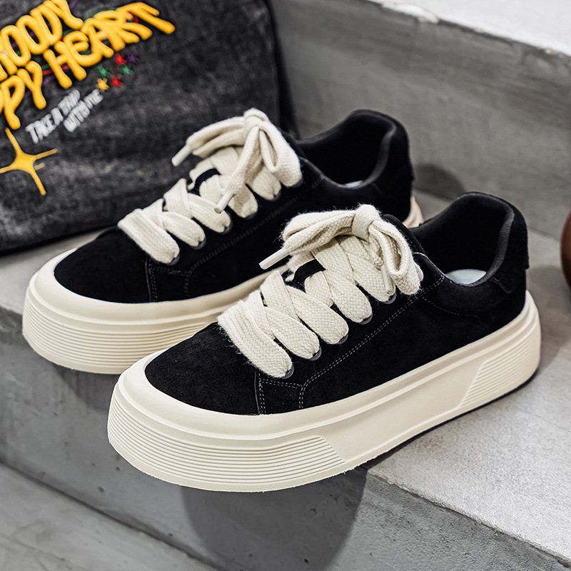 Осенние новые мужские обувь 2025 года с толстой подошвой, кроссовки для увеличения роста, повседневная обувь для студентов, простые и универсальные модные туфли оптом