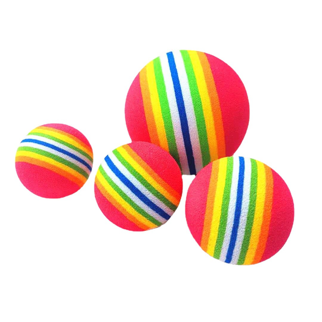 Eva Rainbow Ball Toy Cat Dog Pet Chewing Ball Small Ball Funny Cat Ball Puppy Colorful Ball Toy Ball