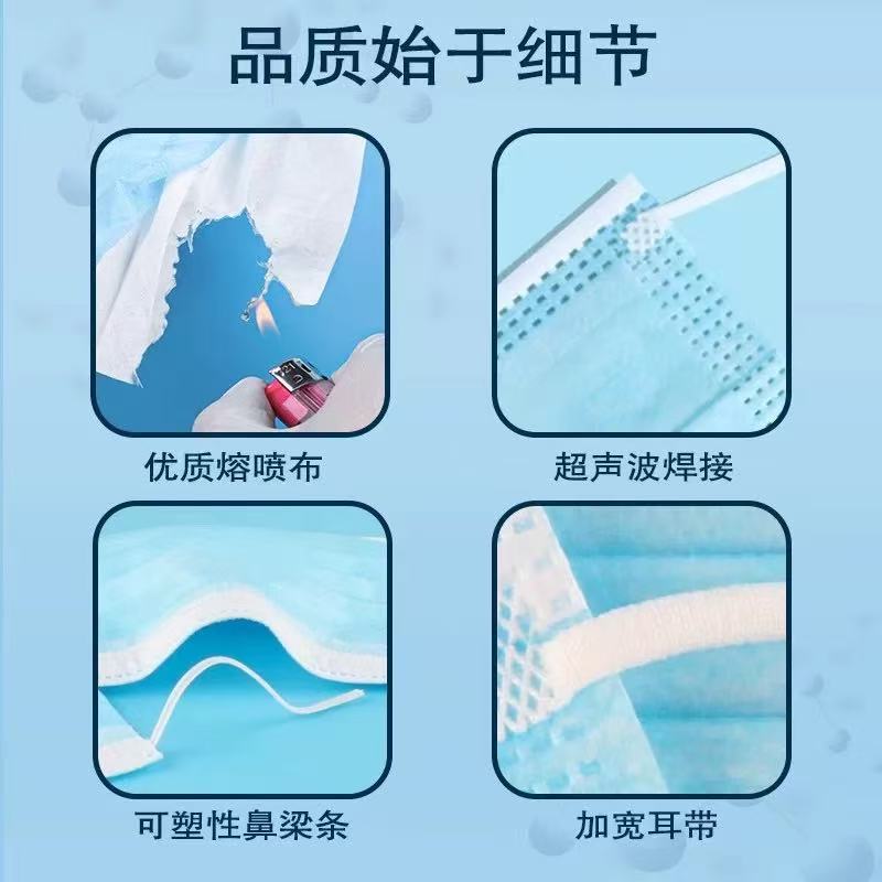 Manufacturer Free Shipping Disposable Medical Surgical Masks Medical Grade Independent Packaging Masks for Adults Three-Layer Medical Care