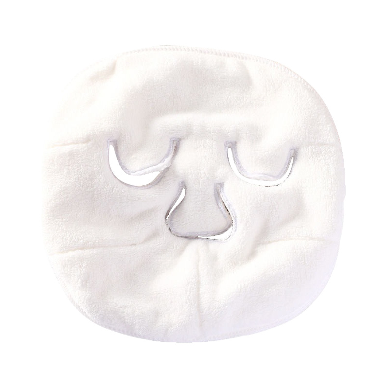 Hot compress towel three-hole ear hanging mask towel beauty salon thickened coral velvet face towel Facial Hydrating wet compress artifact