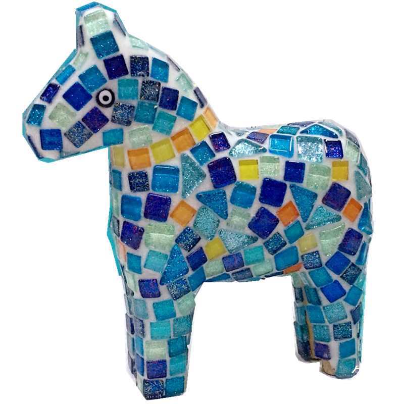 Wooden Pony Material Package DIY On-Site Family Creative Mosaic Handmade Art Activities ⊙ Swirl Wood