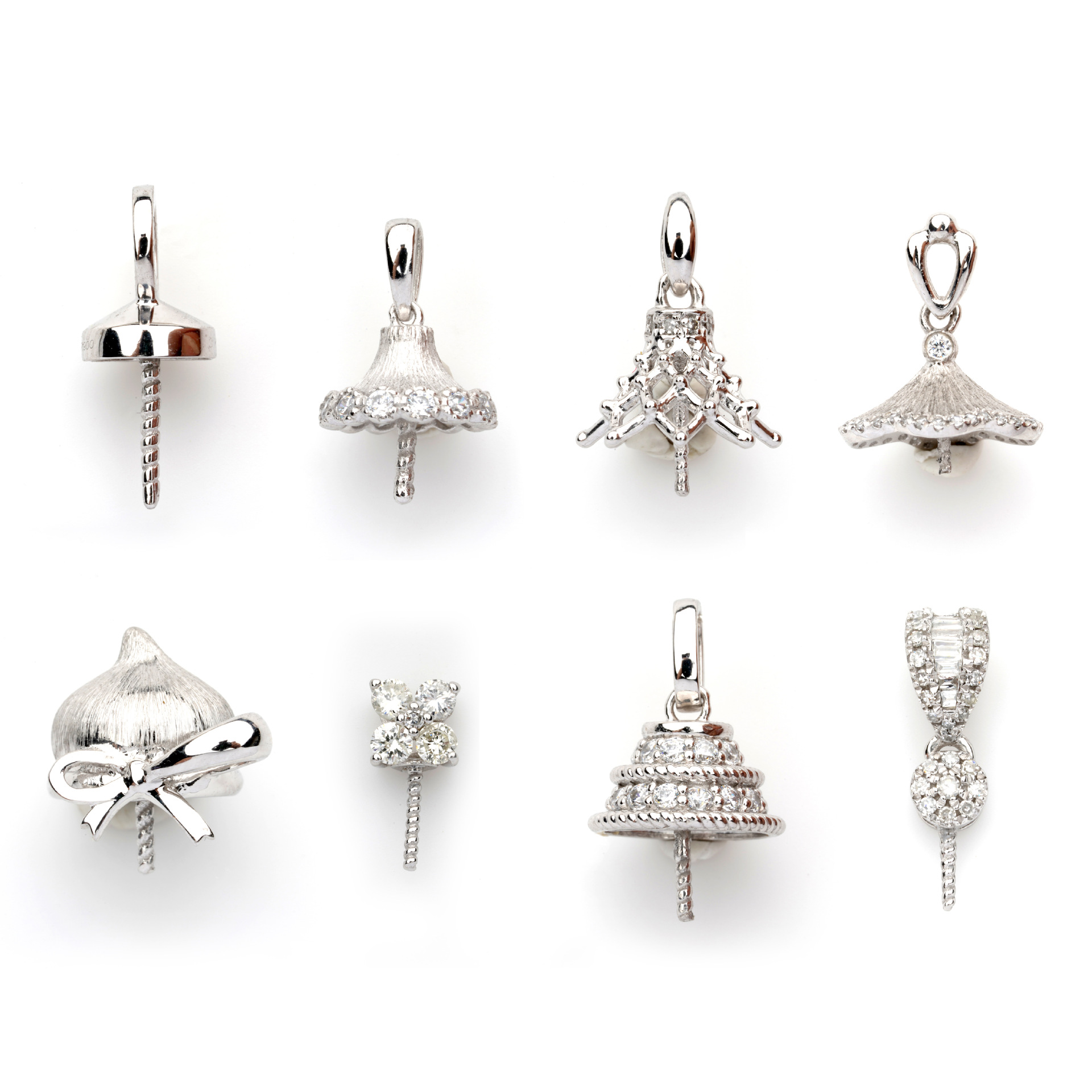 Pt900 Accessories Pendant Zircon Diamond Inlaid Pendant Buckle Pendant Accessories Bead Free Chain Combination