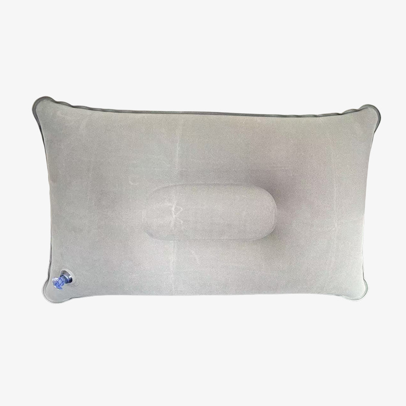 Business Office Inflatable Pillow for Sleeping on Your Stomach, Portable Pvc Flocked Inflatable Square Pillow for Outdoor Travel, Wholesale from Manufacturer