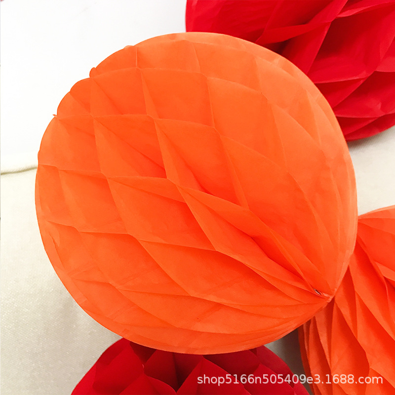 Wedding paper honeycomb ball paper lantern ornaments wedding background wall wedding room layout wedding holiday party scene decoration