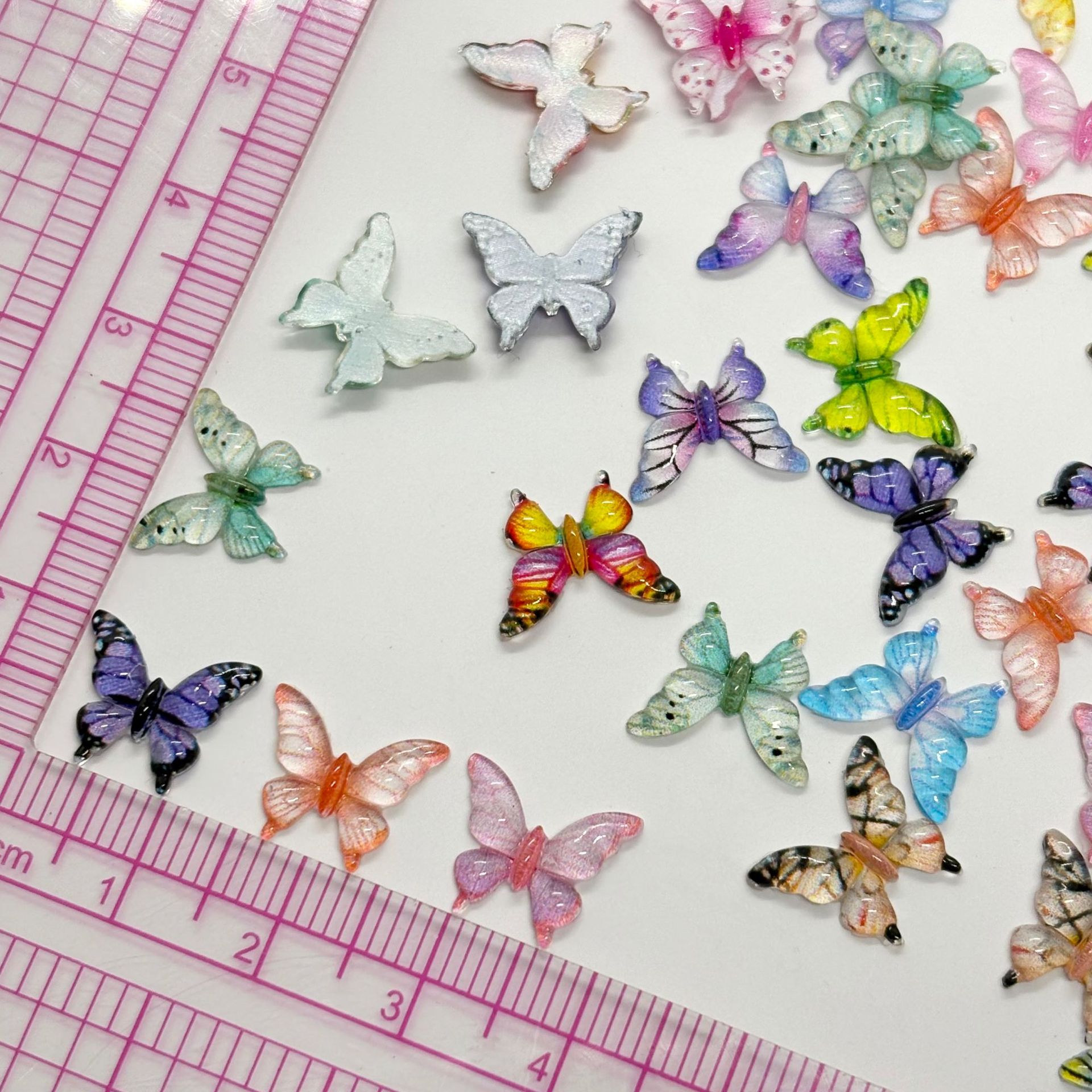 Hot-Printed Colorfulful Butterfly Nail Art Jewelry DIY Stereo Ice-Transparent Butterfly Wearable Nail Hairpin Earrings Accessories