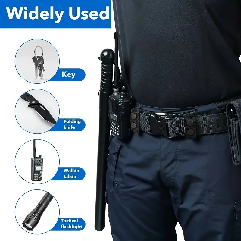 Cross-Border Outdoor Tactical Belt Fixed Buckle Nylon Adjustable Webbing Duty Equipment Four-In-One Buckle Portable Belt Buckle