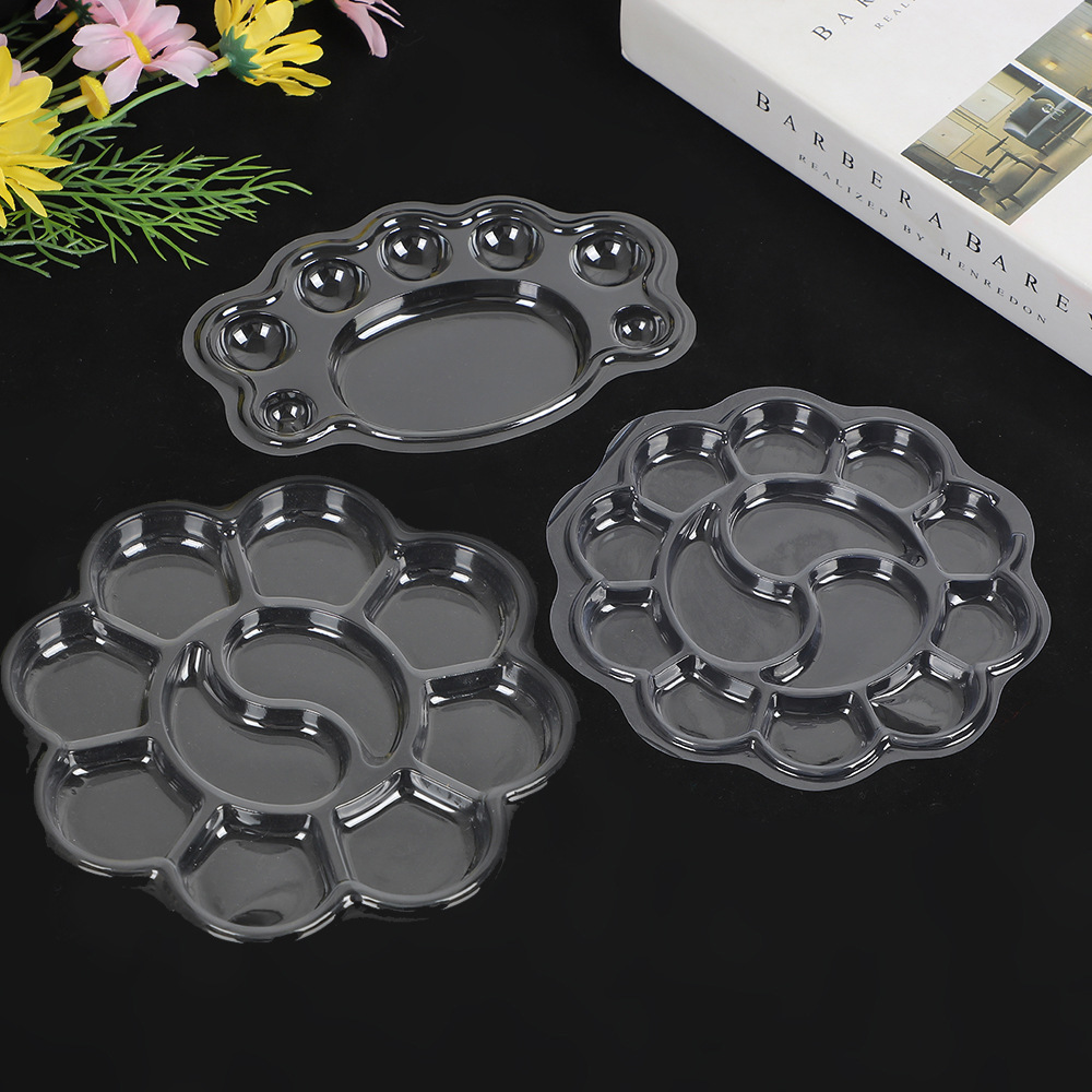 Одноразовая цветная палитра для гуаши, акварели и масляной живописи, палитра для ног, форма цветка сливы