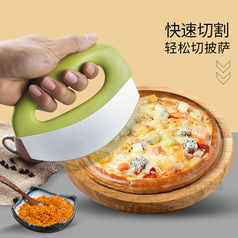 Stainless steel pizza cutter with protective cover pizza knife Amazon shake knife pizza knife multi-purpose cutting manufacturers