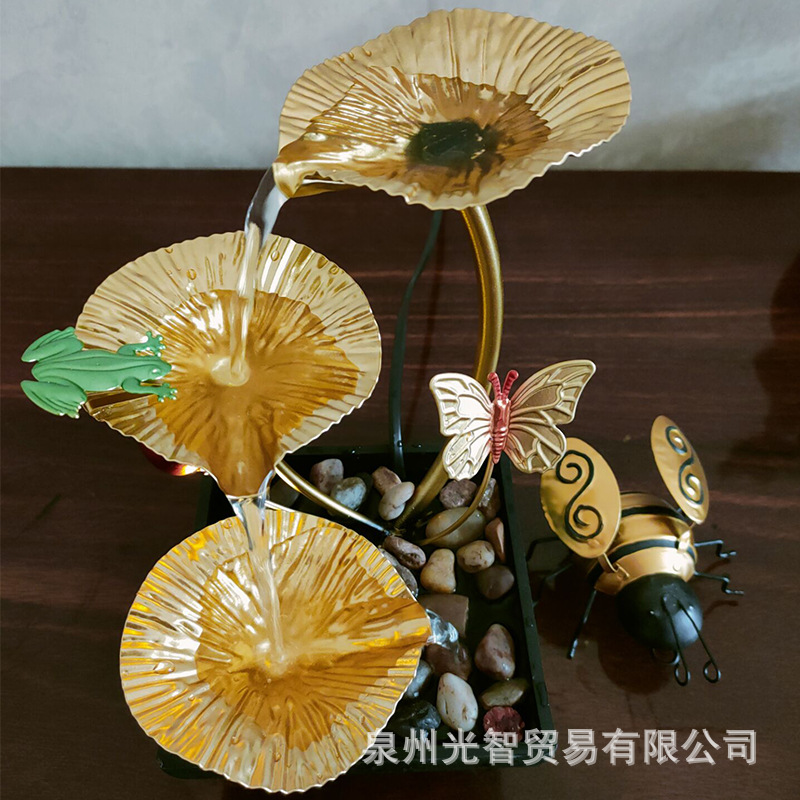 Factory Direct Nordic light luxury home accessories iron flowing water decoration humidifier desktop decoration office wholesale